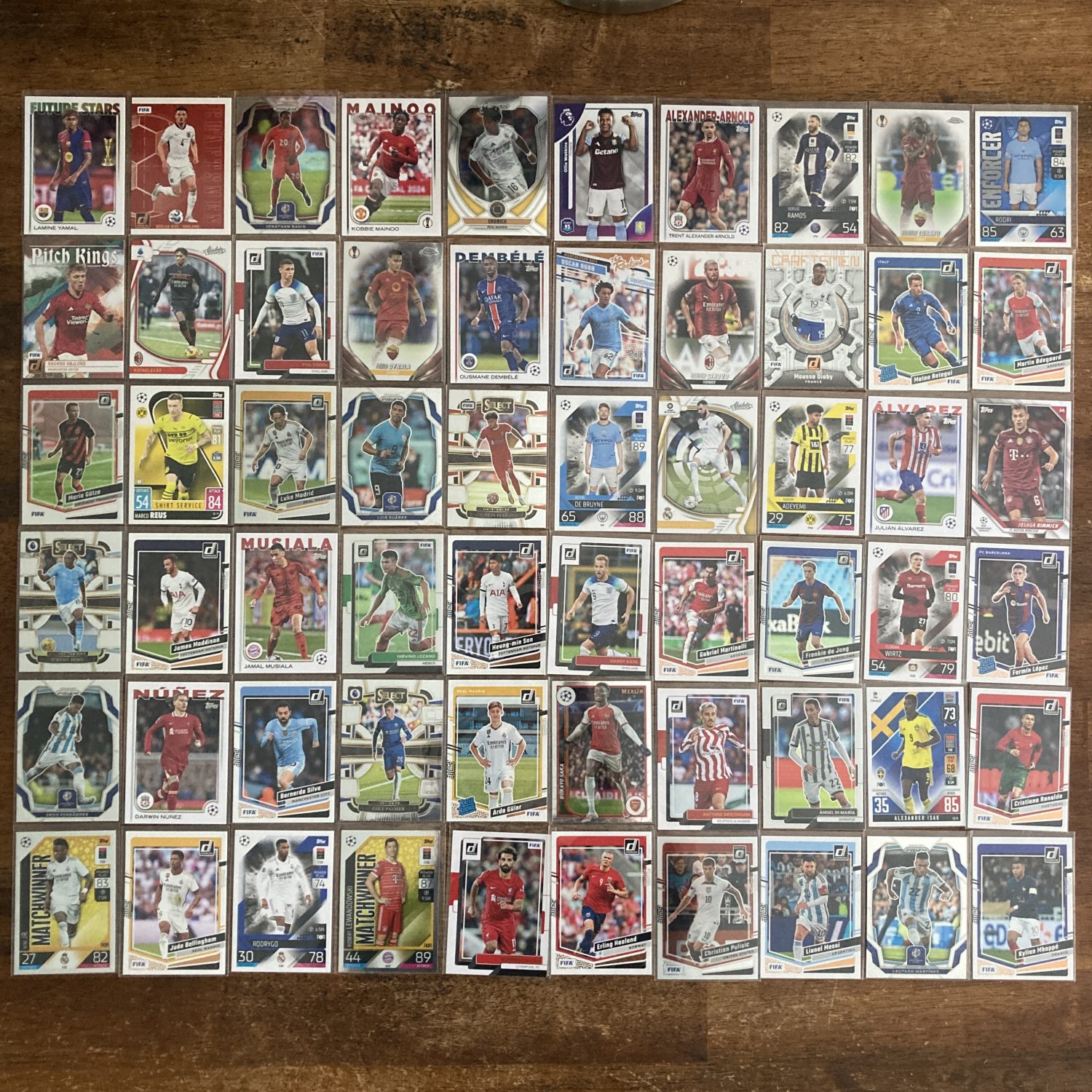 large lot of soccer cards featuring 60 different star players - instant collection bundle box pack