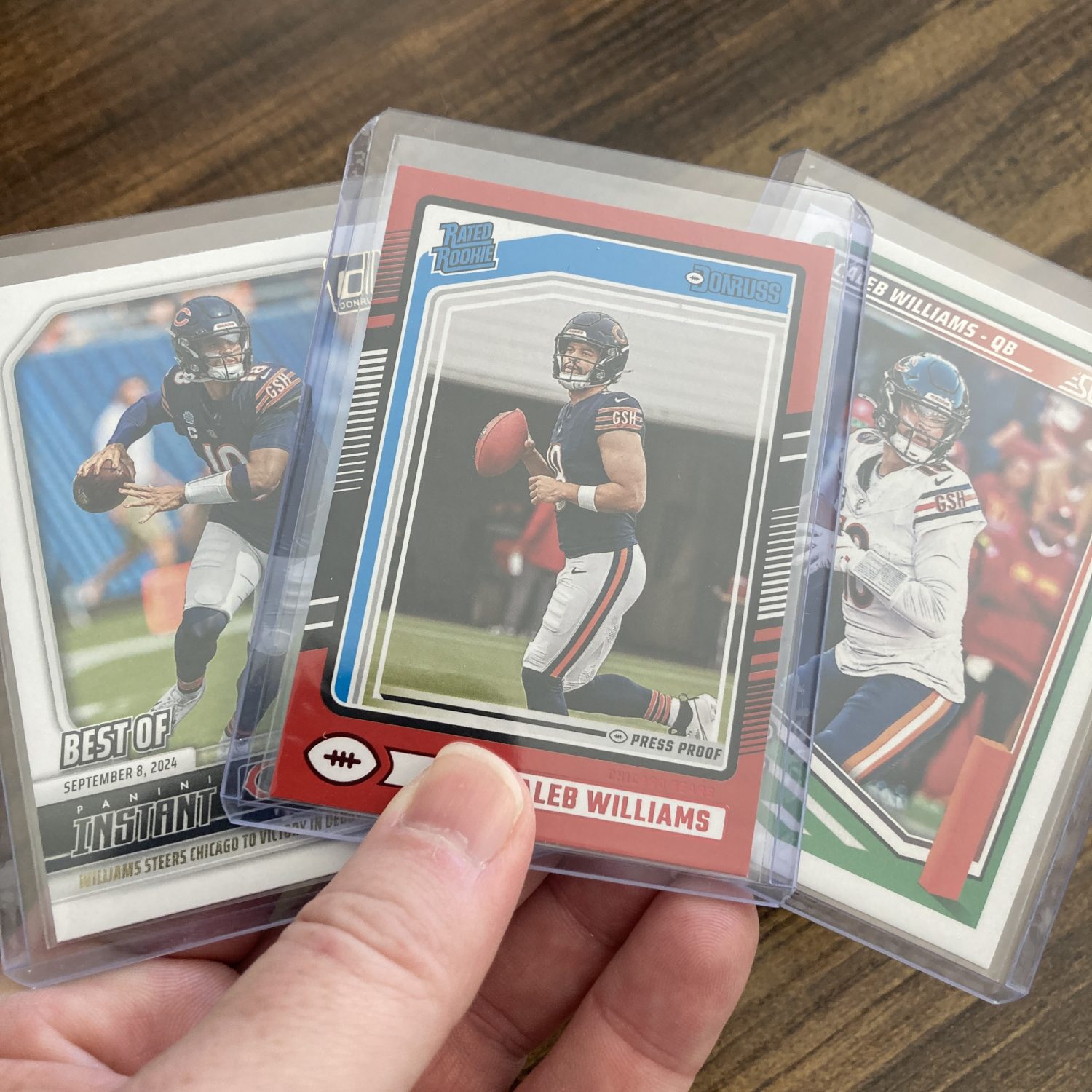caleb williams gift pack of football cards, rookie rc - instant collection bundle lot