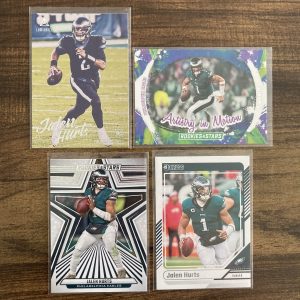 jalen hurts gift pack of football cards, rookie rc - instant collection bundle lot