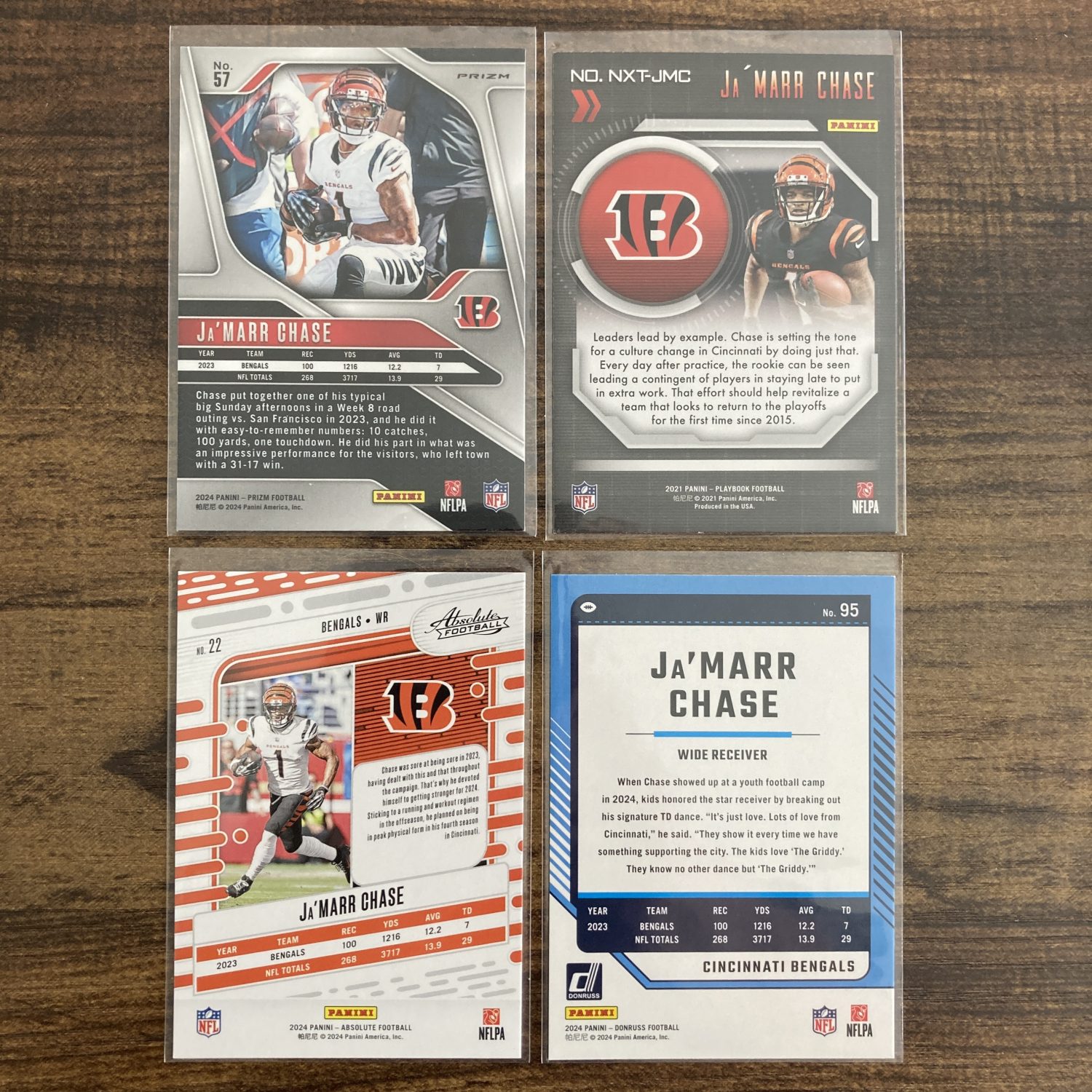 ja'marr chase gift pack of football cards - instant collection bundle lot