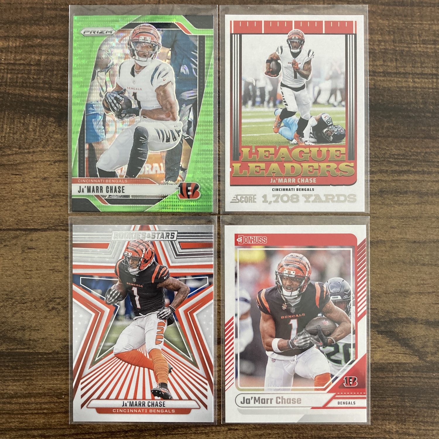 ja'marr chase gift pack of football cards - instant collection bundle lot