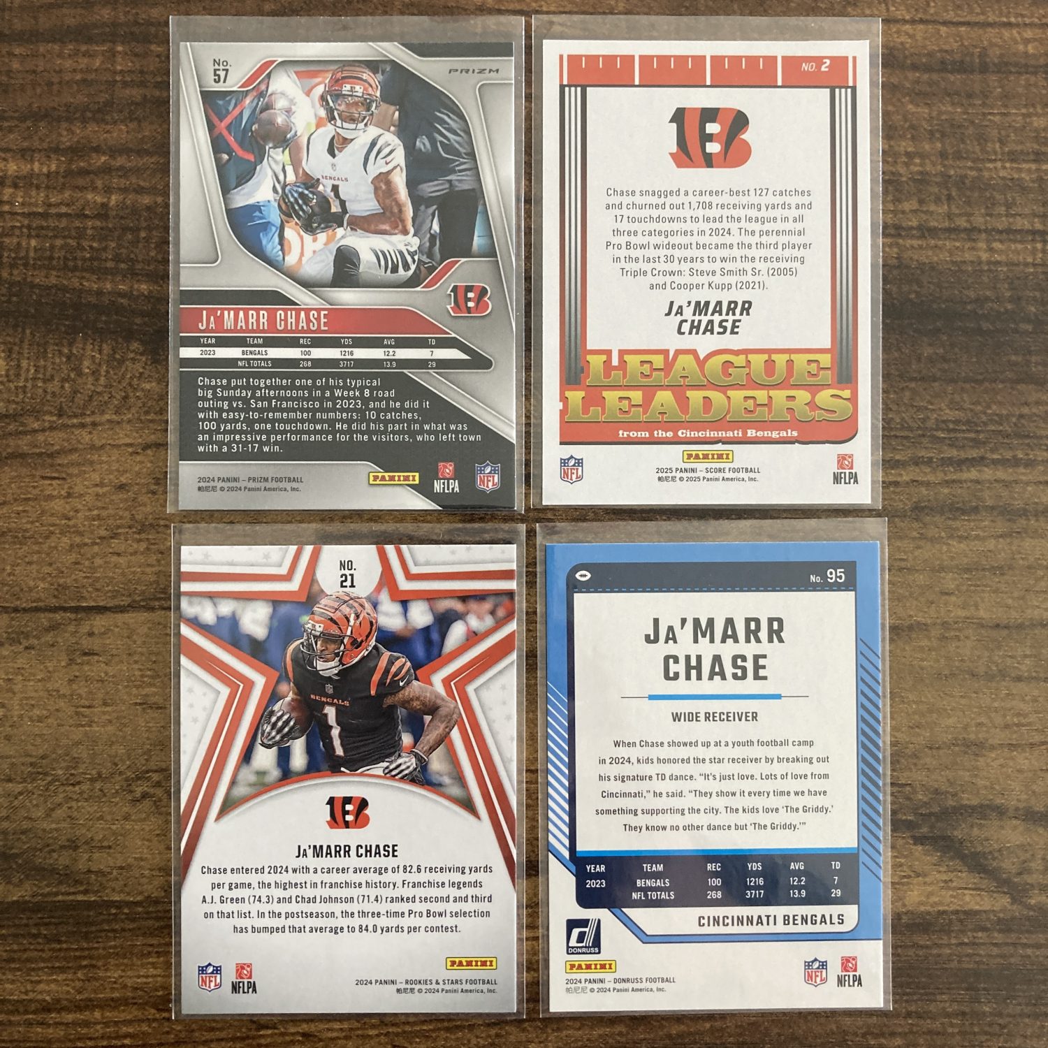 ja'marr chase gift pack of football cards - instant collection bundle lot