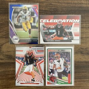 ja'marr chase gift pack of football cards, rookie rc - instant collection bundle lot
