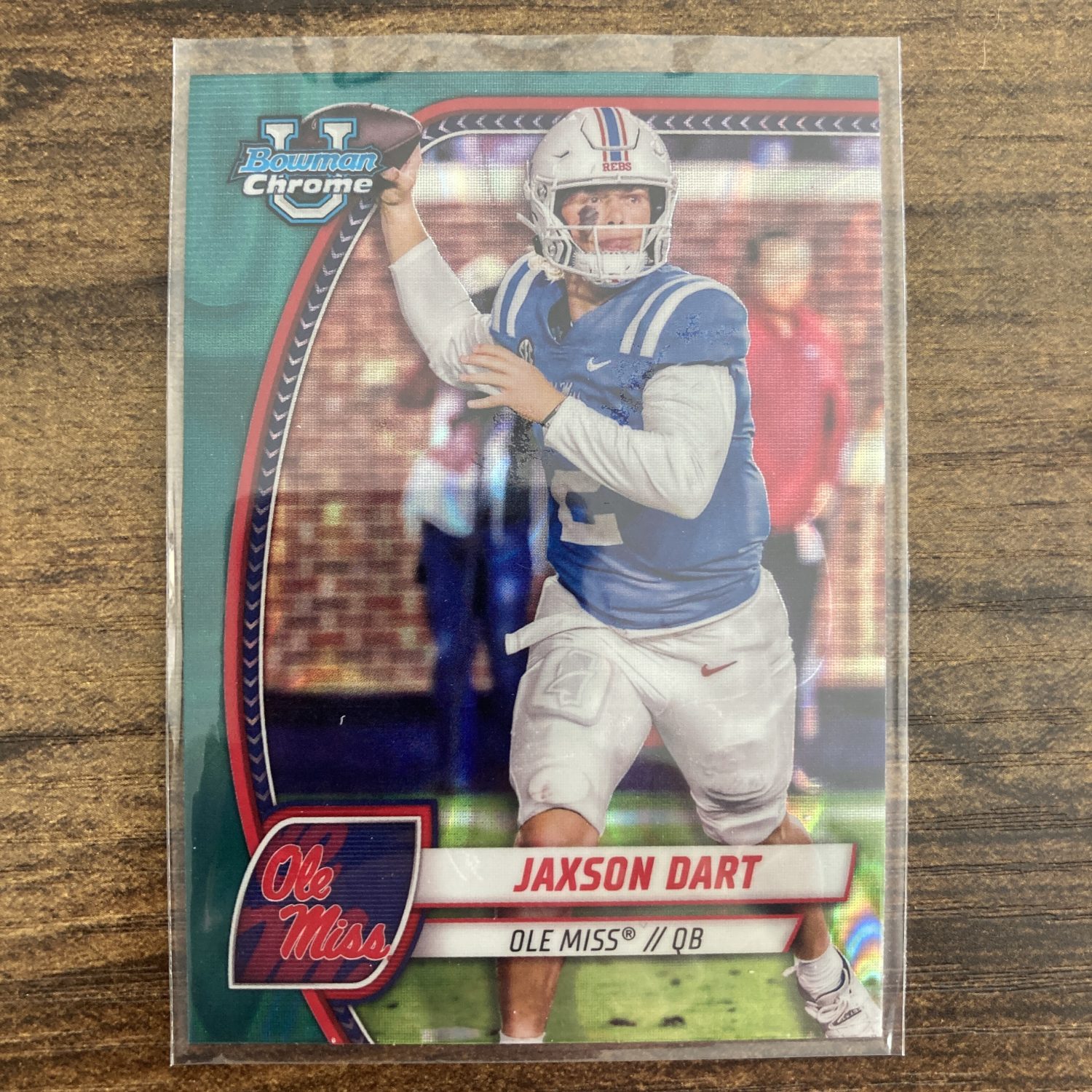 Jaxson Dart Pack w/Teal Lava Refractor & RC, Lot of 2 Football Cards, Rookie (88_1) - Image 4