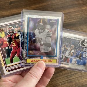 jayden daniels gift pack of football cards, rookie rc - instant collection bundle lot