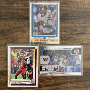 jayden daniels gift pack of football cards, rookie rc - instant collection bundle lot