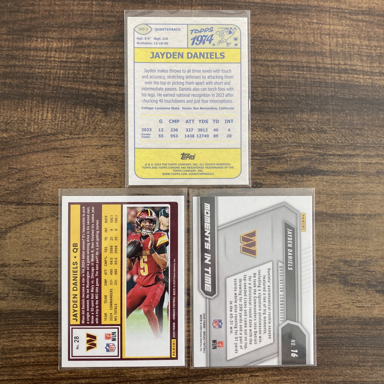 jayden daniels gift pack of football cards, rookie rc - instant collection bundle lot