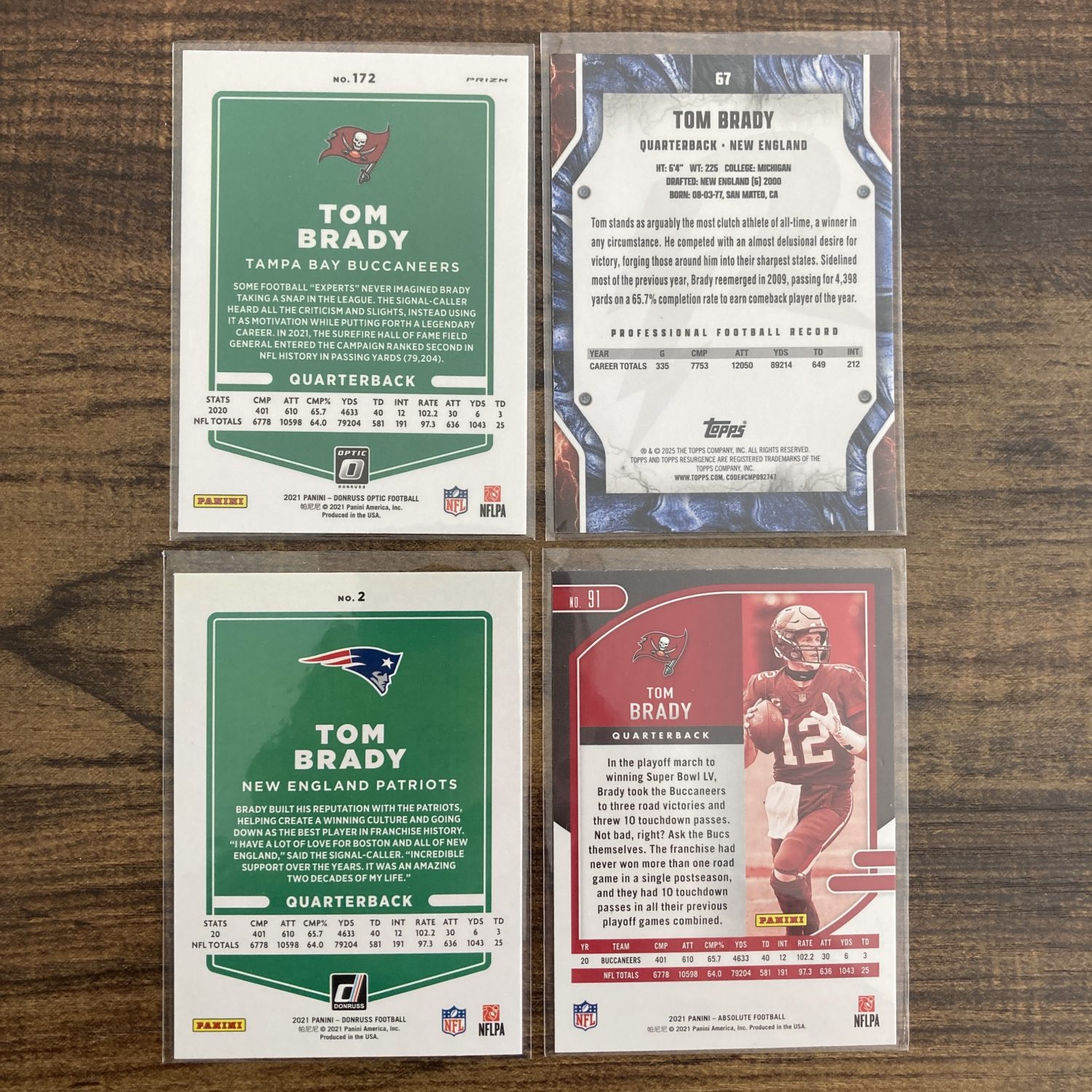 tom brady gift pack of football cards - instant collection bundle lot
