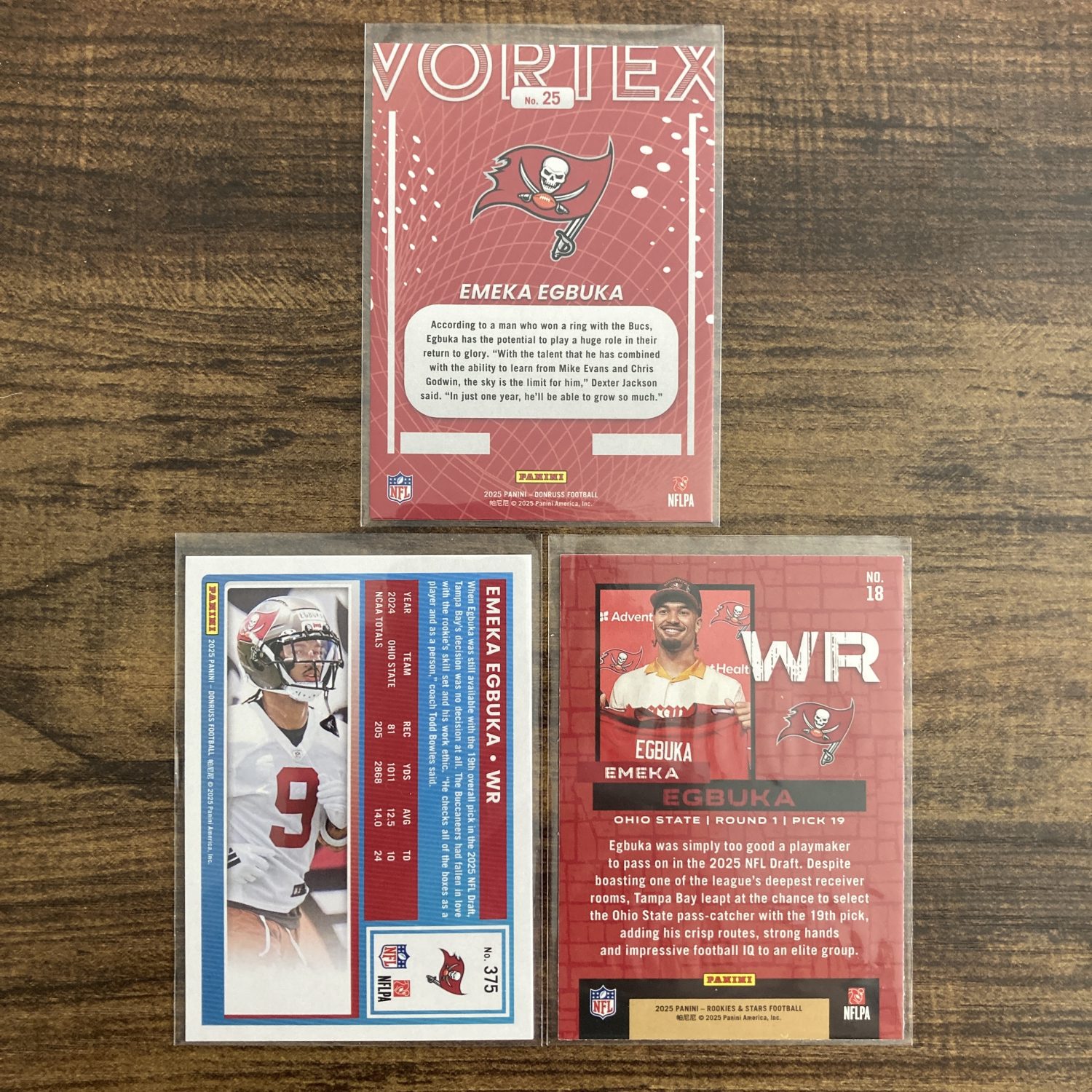 emeka egbuka gift pack of football cards, rookie rc - instant collection bundle lot